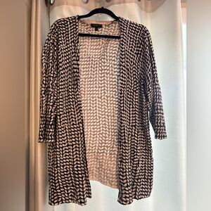 Lane Bryant Black and Cream Open Cardigan Size 22/24